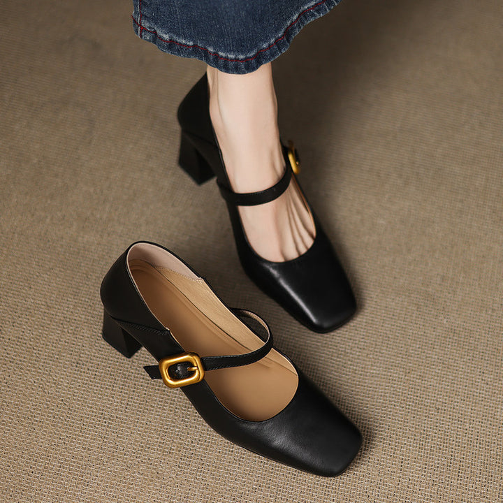 Zinia Genuine Leather Heels