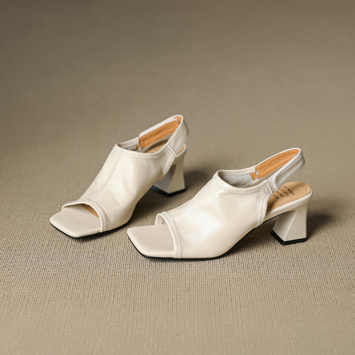 Velra Genuine Leather Slingback Heels