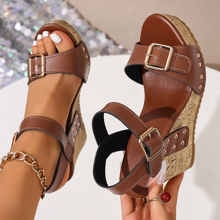 Dovia Leather Wedges