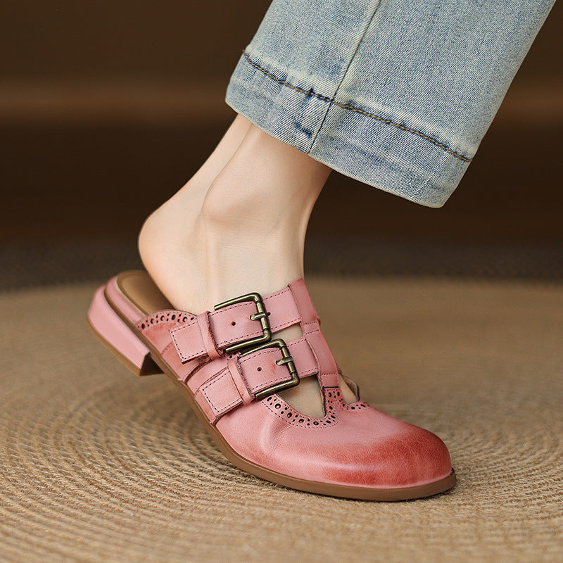 Escal Genuine Leather Mules