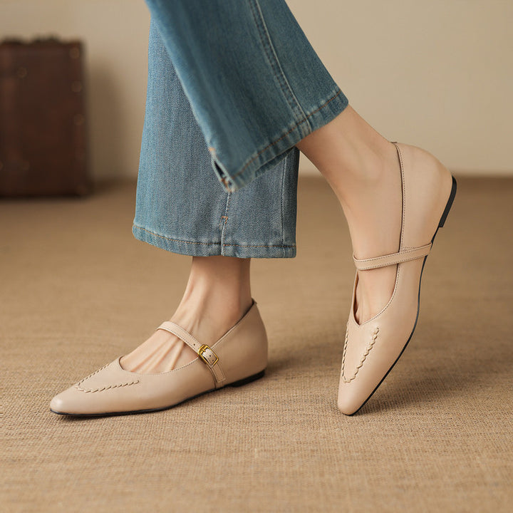 Yoria Genuine Leather Flats