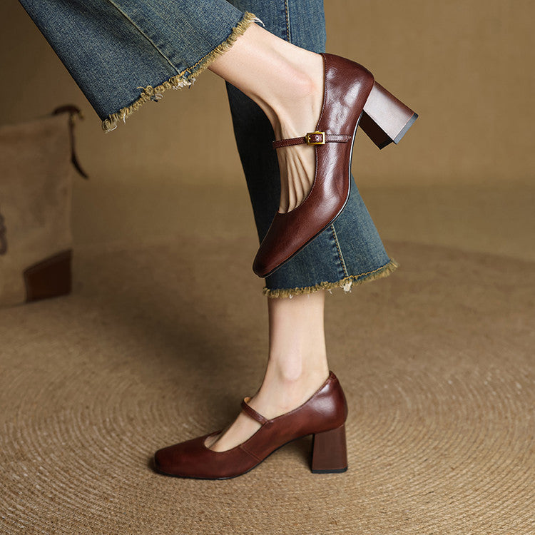 Sophia Genuine Leather Heels