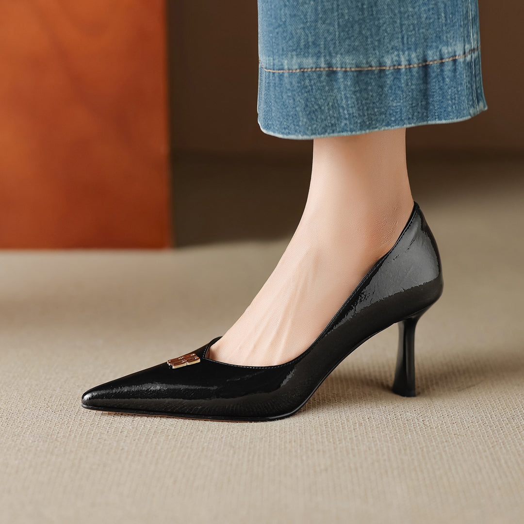 Delra genuine leather heels