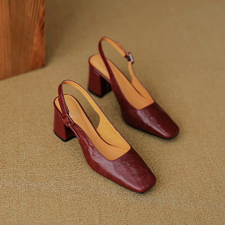 Nessa Genuine Leather Slingbacks