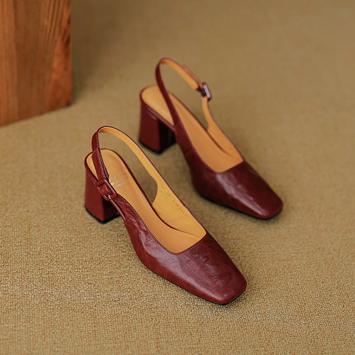 Nessa Genuine Leather Slingbacks