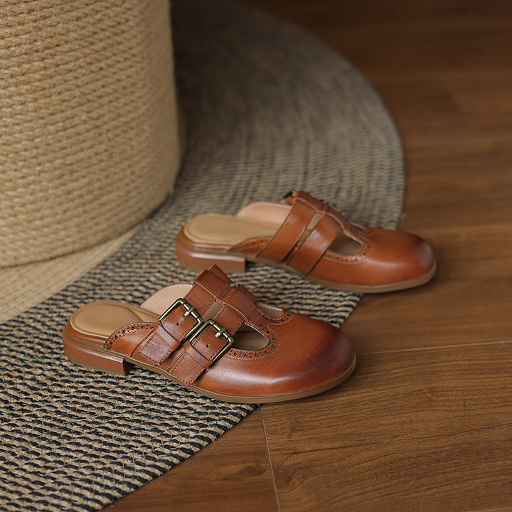 Escal Genuine Leather Mules