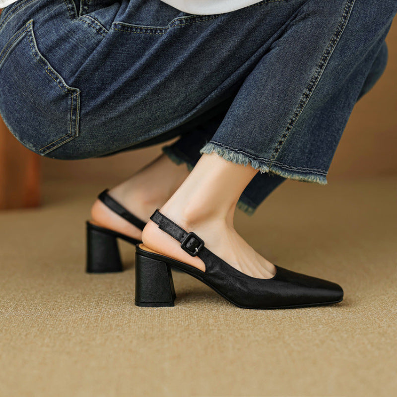 Nessa Genuine Leather Slingbacks