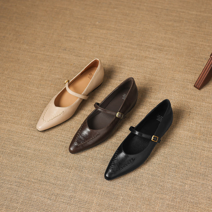 Yoria Genuine Leather Flats