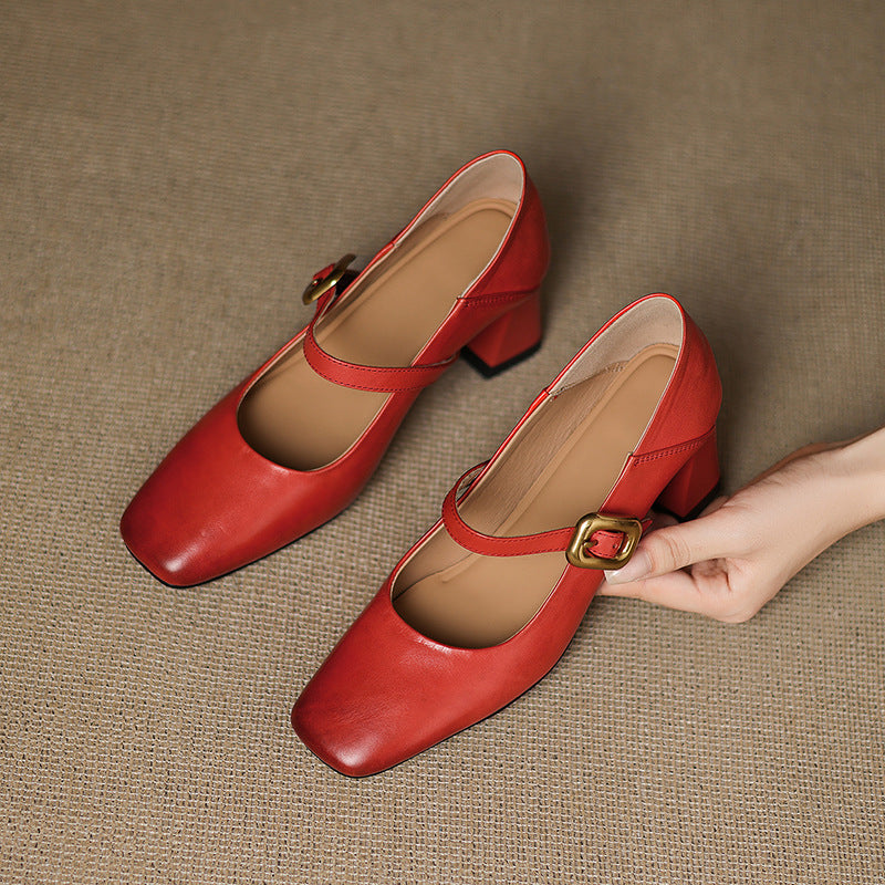 Zinia Genuine Leather Heels