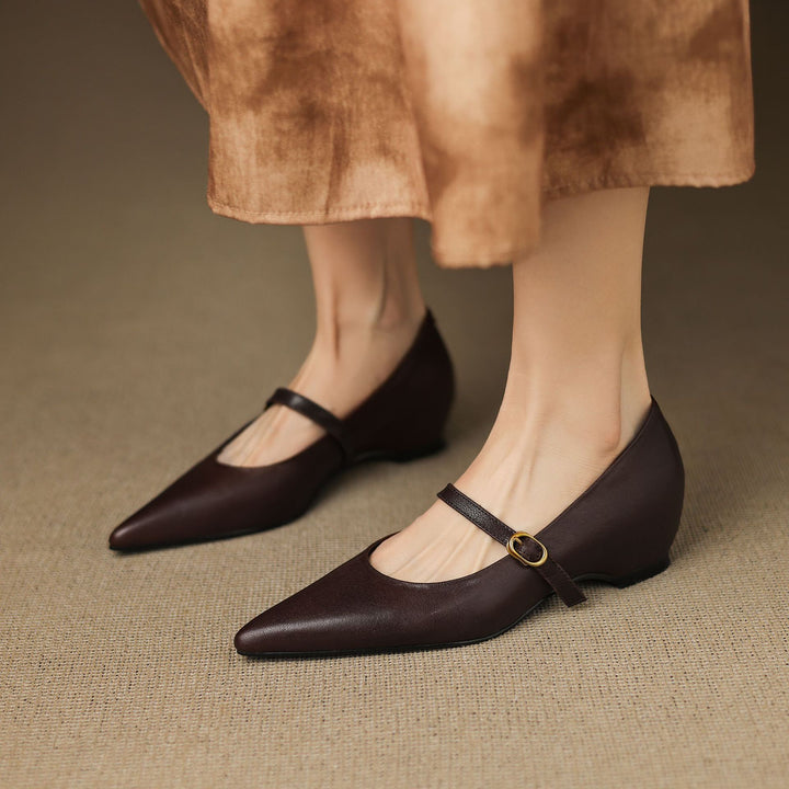 Elaine Genuine Leather Heels