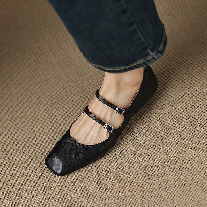 Zarya Genuine Leather Flats