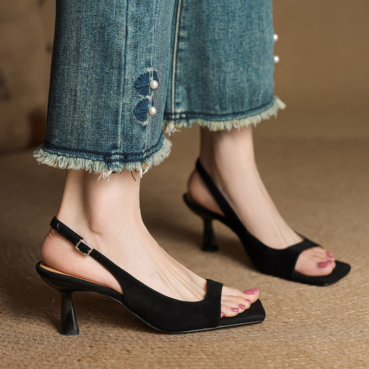Vesia Genuine Leather Slingback Sandals