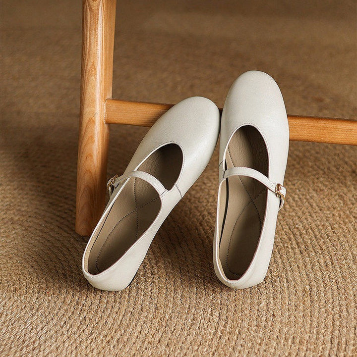 Ela Genuine Leather Mary Jane Pumps