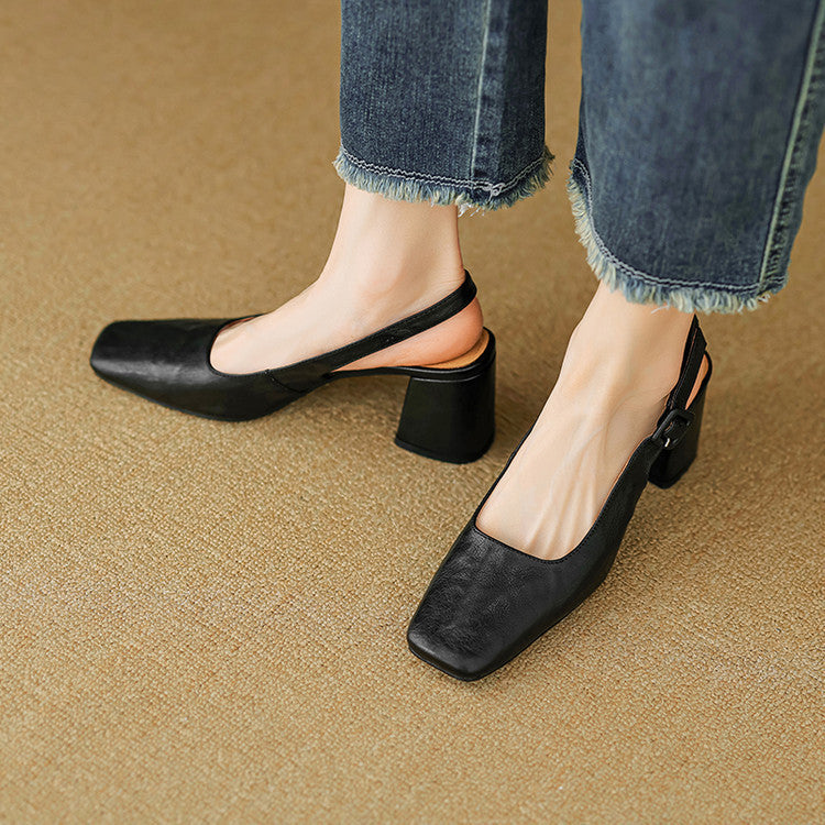 Nessa Genuine Leather Slingbacks