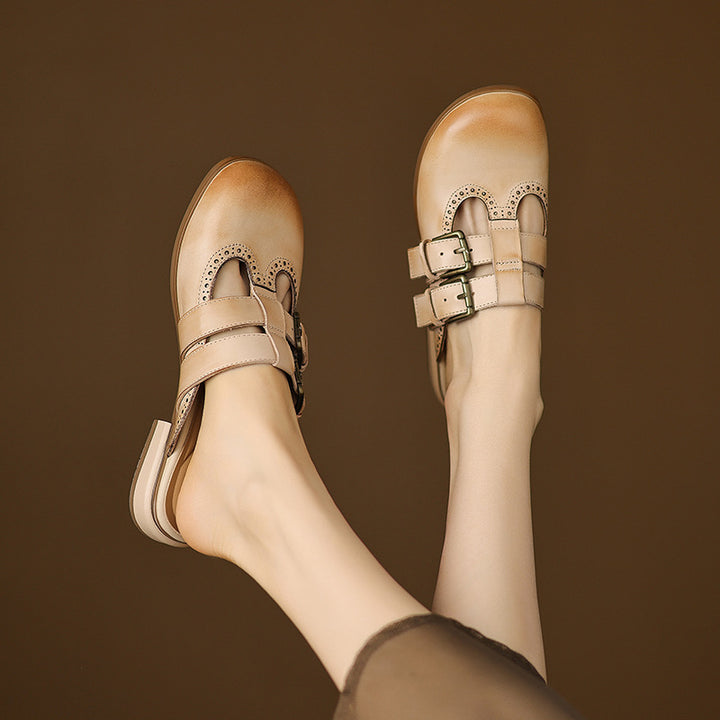 Escal Genuine Leather Mules