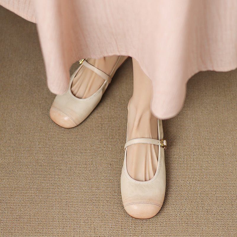 Derya Genuine Leather Flats