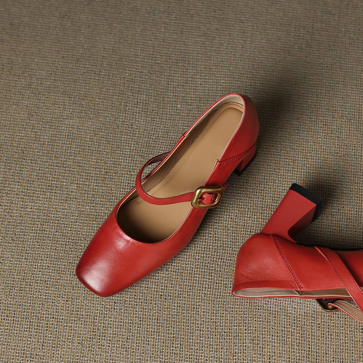 Zinia Genuine Leather Heels