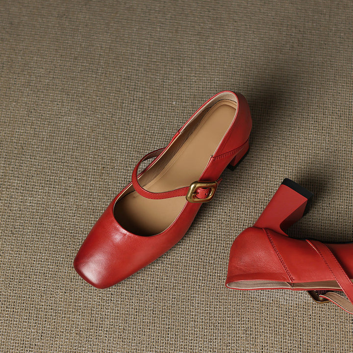 Zinia Genuine Leather Heels