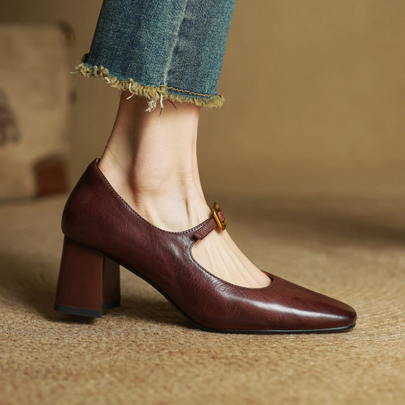 Rocio Genuine Leather Heels