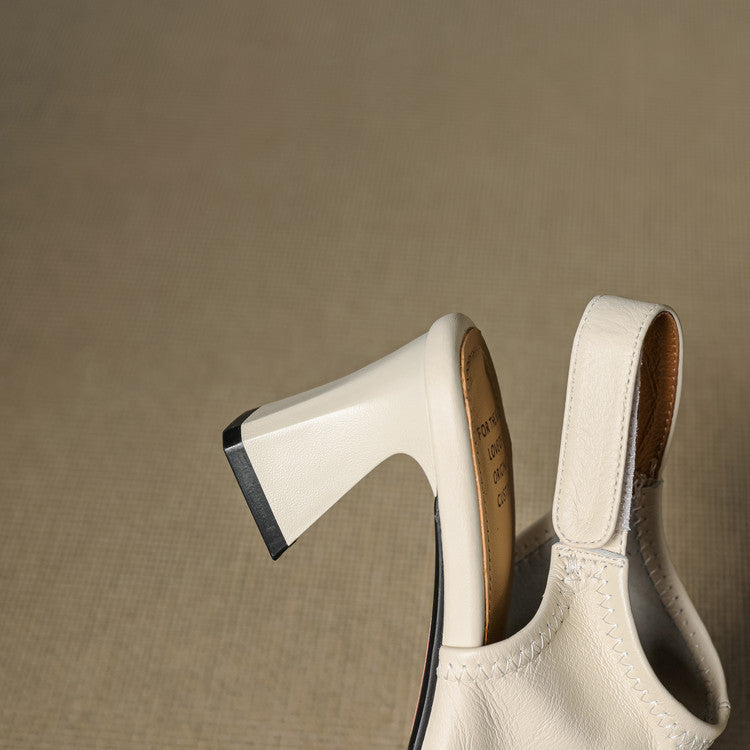 Velra Genuine Leather Slingback Heels