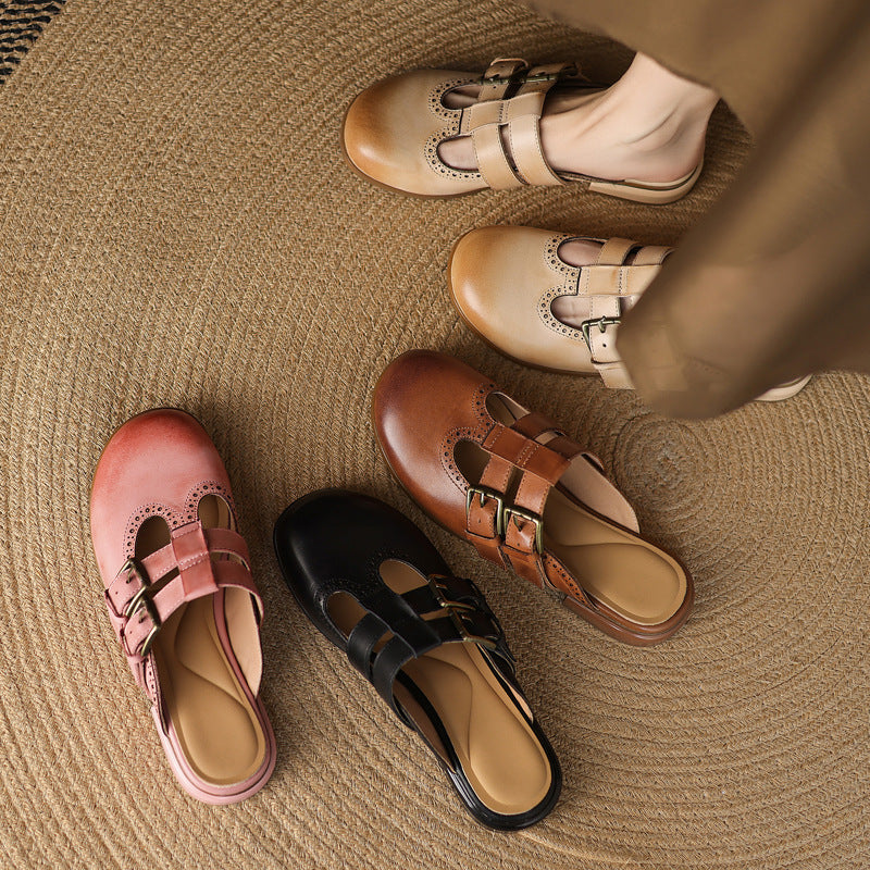 Escal Genuine Leather Mules