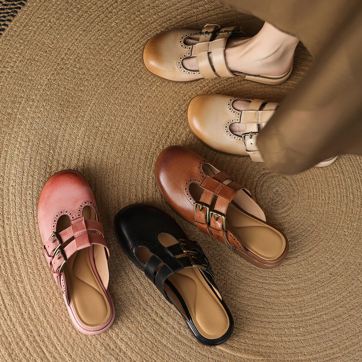 Escal Genuine Leather Mules