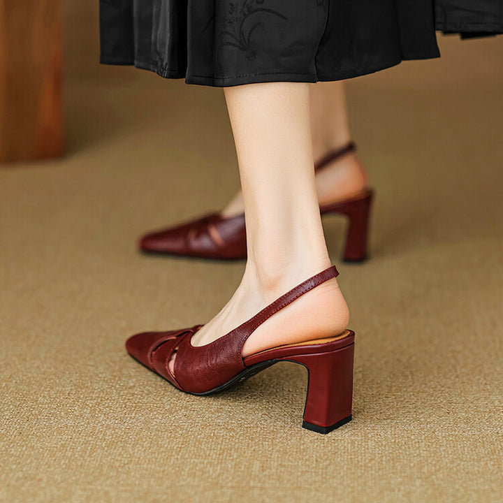 Harni Genuine Leather Heels