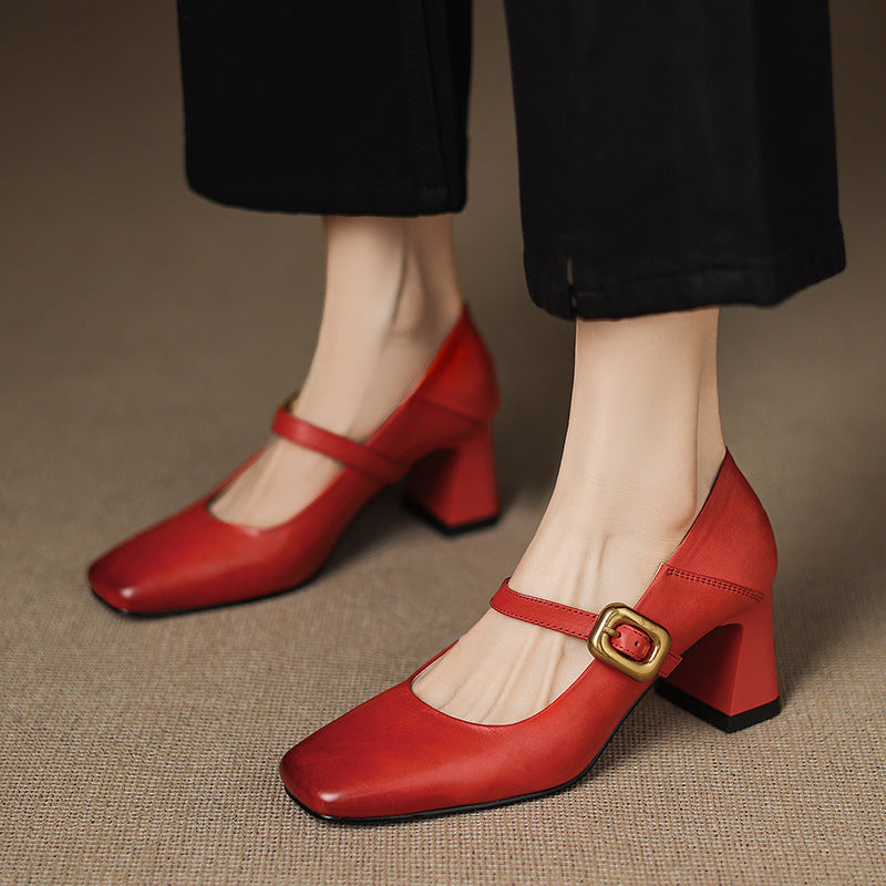 Zinia Genuine Leather Heels