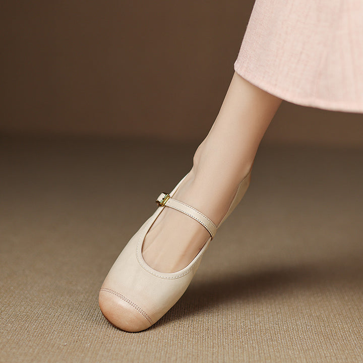 Derya Genuine Leather Flats