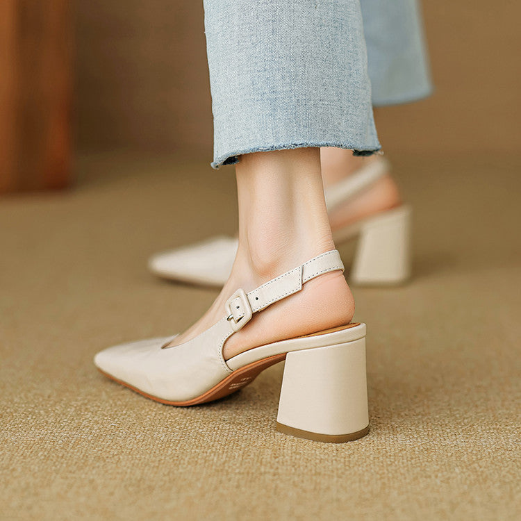 Nessa Genuine Leather Slingbacks