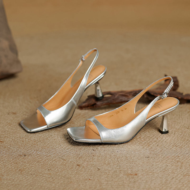 Vesia Genuine Leather Slingback Sandals