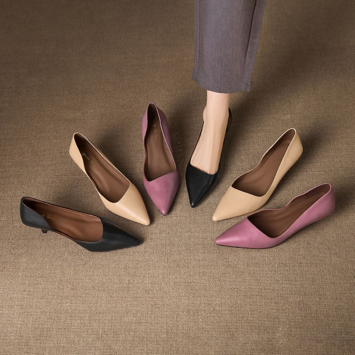 Elyse Genuine Leather Heels