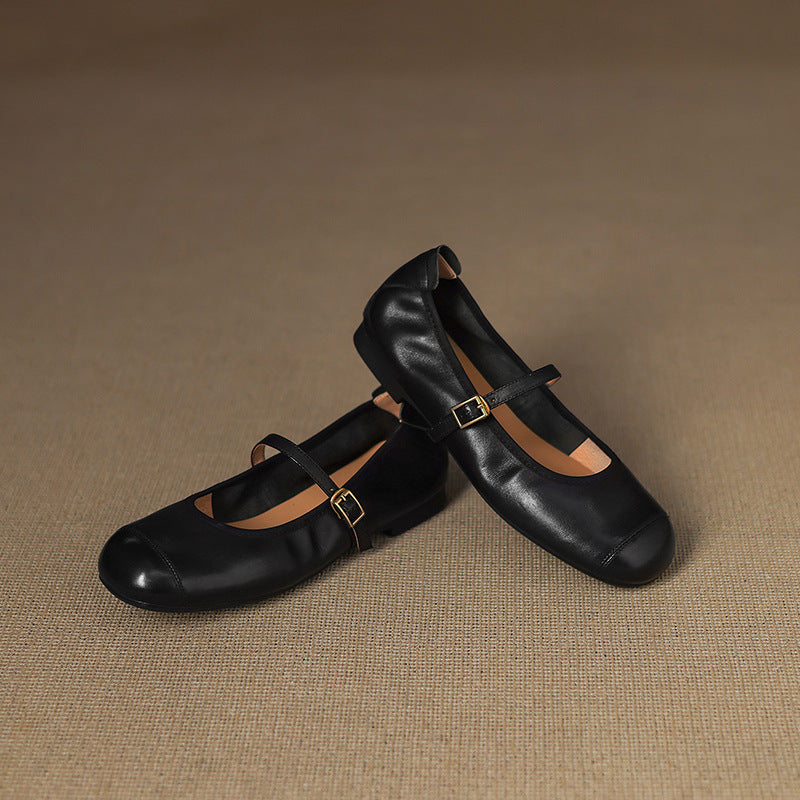 Derya Genuine Leather Flats