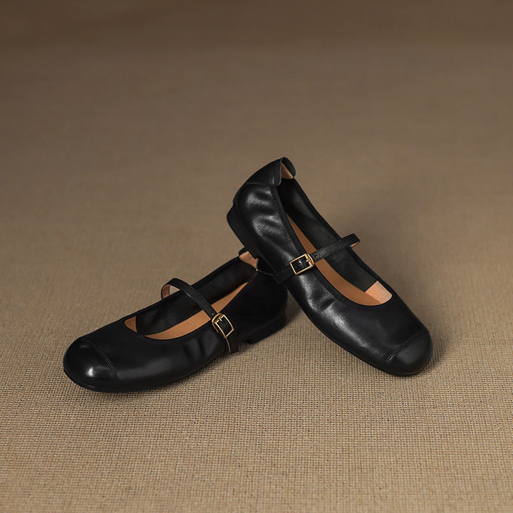 Derya Genuine Leather Flats