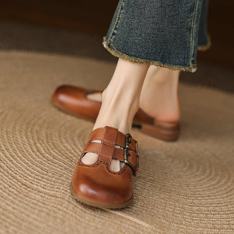 Escal Genuine Leather Mules