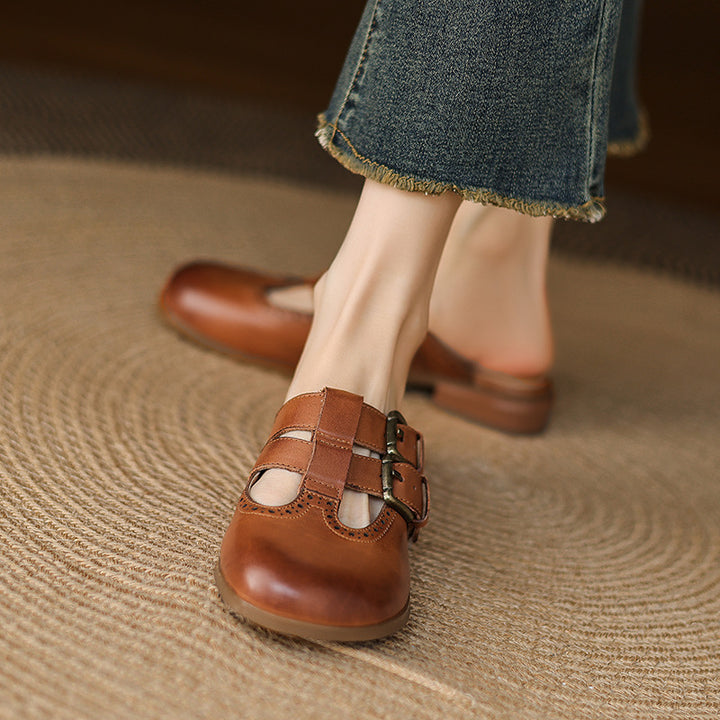 Escal Genuine Leather Mules