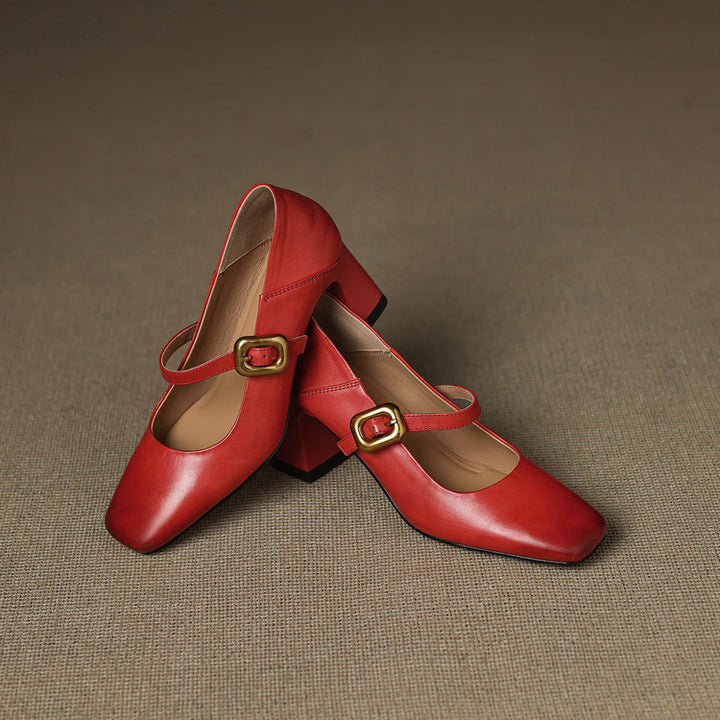 Zinia Genuine Leather Heels