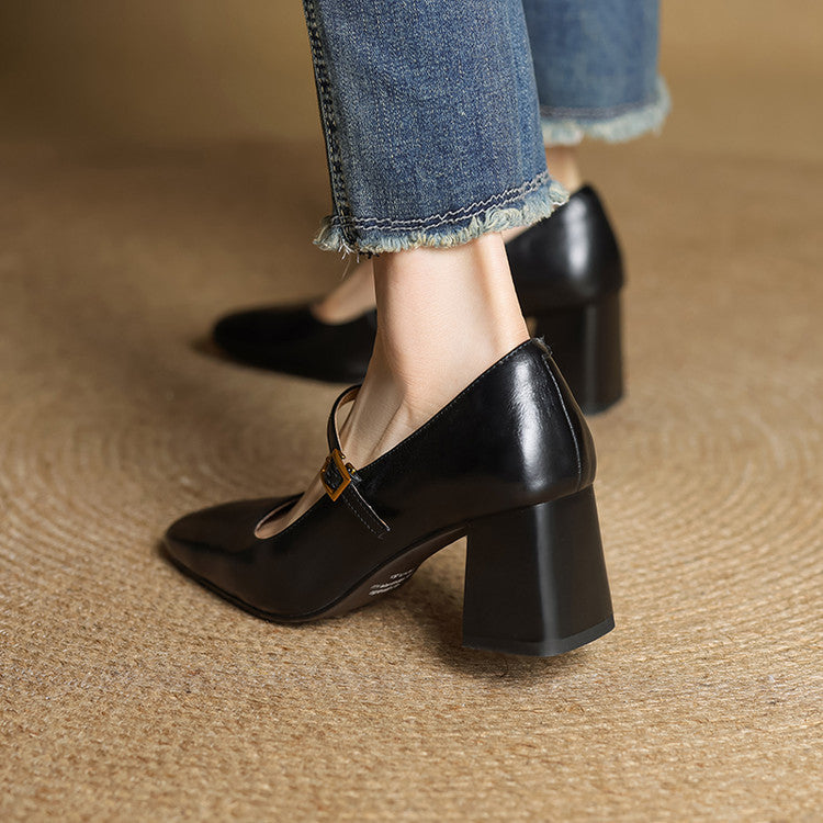 Sophia Genuine Leather Heels