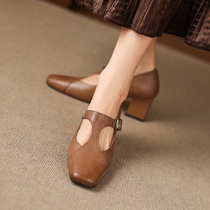 Zela Genuine Leather Heels