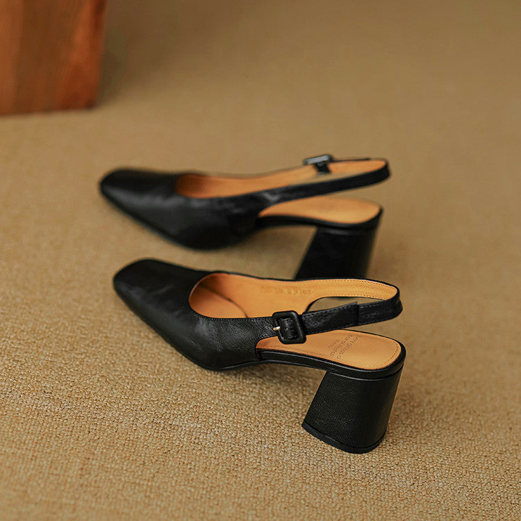 Nessa Genuine Leather Slingbacks