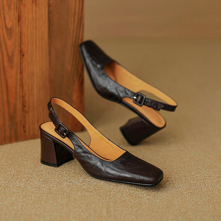 Nessa Genuine Leather Slingbacks