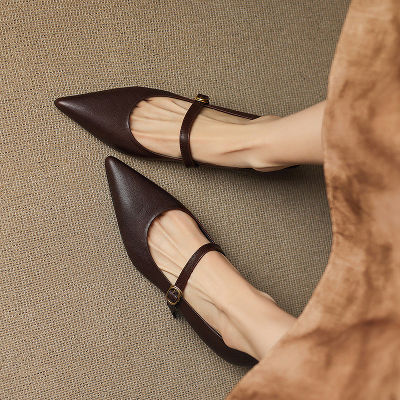 Elaine Genuine Leather Heels