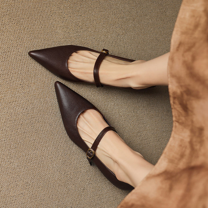 Elaine Genuine Leather Heels