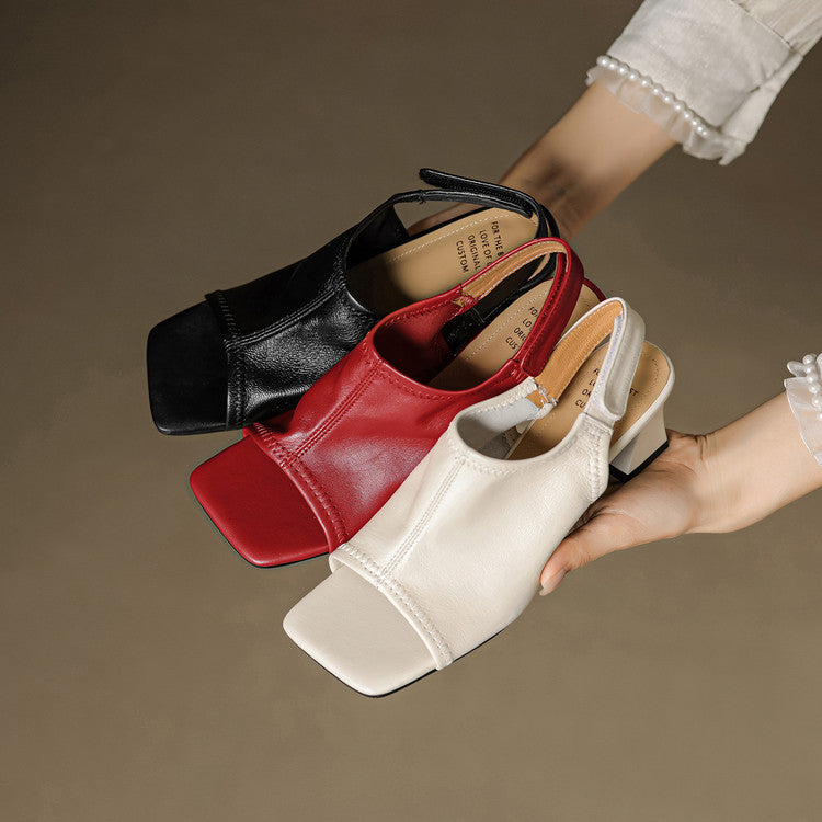 Velra Genuine Leather Slingback Heels