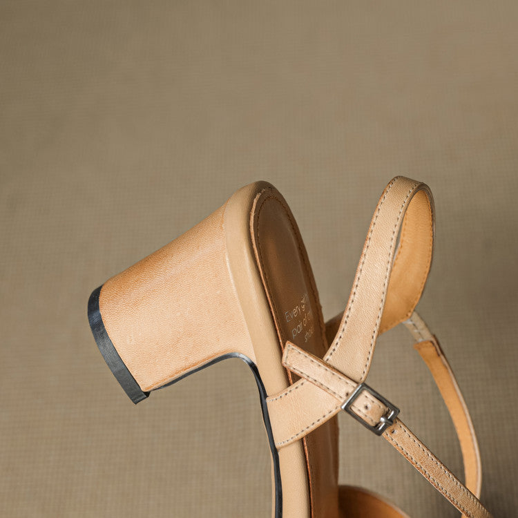 Toria Genuine Leather Cross Strap Heels