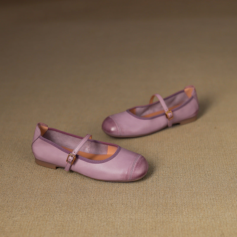 Derya Genuine Leather Flats