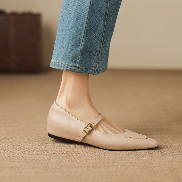 Yoria Genuine Leather Flats