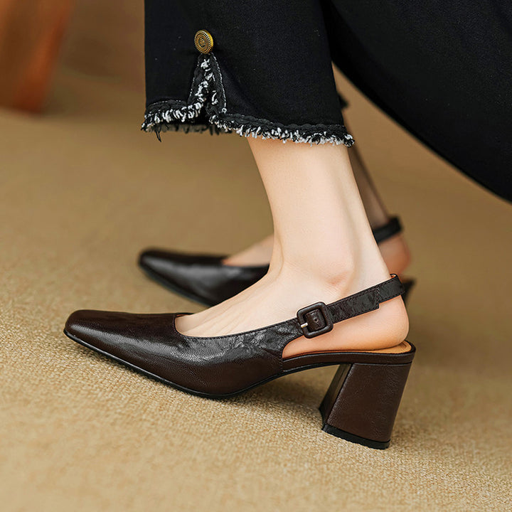 Nessa Genuine Leather Slingbacks