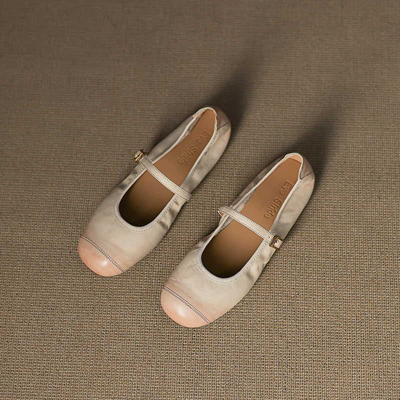 Derya Genuine Leather Flats