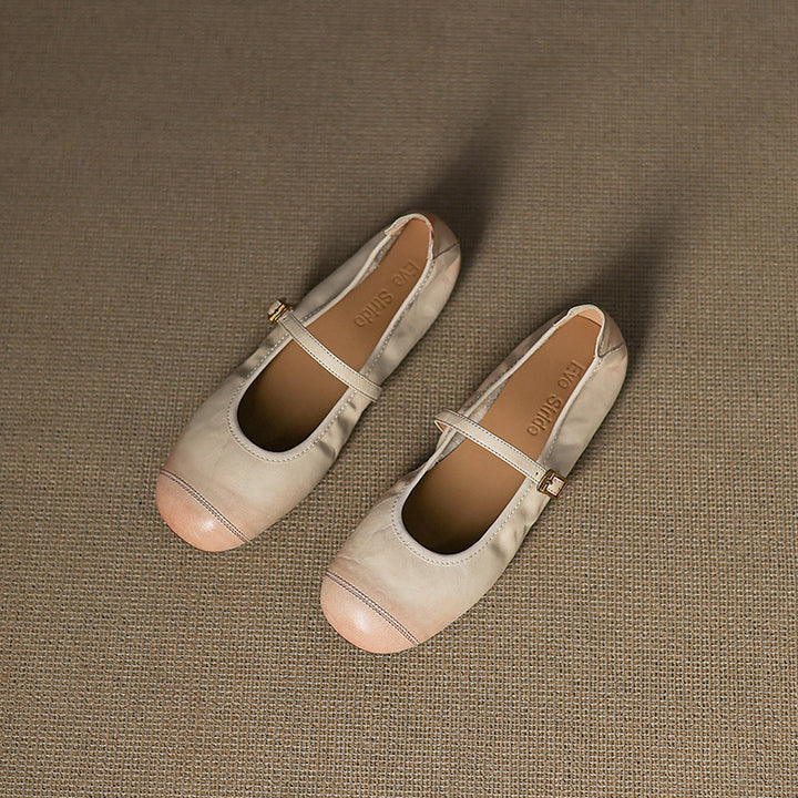 Derya Genuine Leather Flats